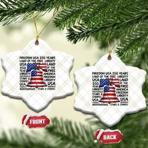 250 Years Of Freedom Ceramic Ornament Red White Blue Liberty Bell