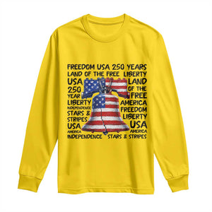 250 Years Of Freedom Long Sleeve Shirt Red White Blue Liberty Bell