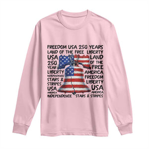 250 Years Of Freedom Long Sleeve Shirt Red White Blue Liberty Bell