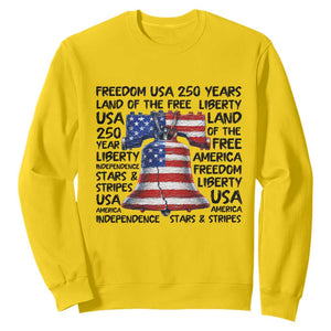 250 Years Of Freedom Sweatshirt Red White Blue Liberty Bell
