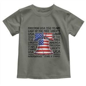 250 Years Of Freedom Toddler T Shirt Red White Blue Liberty Bell