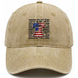 250 Years Of Freedom Washed Cotton Baseball Cap Red White Blue Liberty Bell