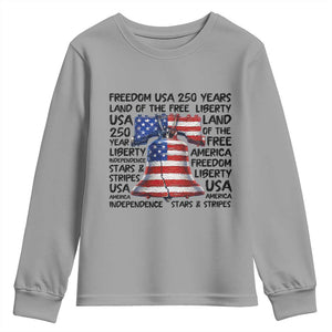 250 Years Of Freedom Youth Sweatshirt Red White Blue Liberty Bell