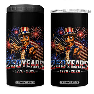 USA 250th Anniversary Tung Tung Sahur 4 in 1 Can Cooler Tumbler Funny American Anniversary Celebration TS12 One Size: 16 oz Black Print Your Wear