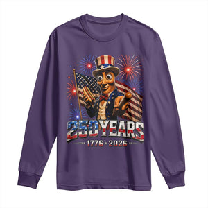 USA 250th Anniversary Tung Tung Sahur Long Sleeve Shirt Funny American Anniversary Celebration