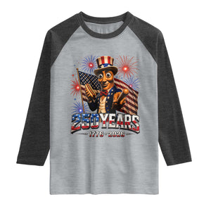 USA 250th Anniversary Tung Tung Sahur Raglan Shirt Funny American Anniversary Celebration TS12 Heather Gray Heather Charcoal Print Your Wear