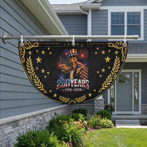 USA 250th Anniversary Tung Tung Sahur Patriotic Fan Flag Funny American Anniversary Celebration