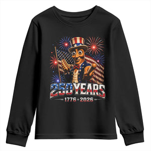 USA 250th Anniversary Tung Tung Sahur Youth Sweatshirt Funny American Anniversary Celebration