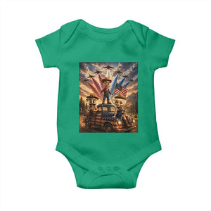 Patriotic Italian Brainrot Farmer Meme Baby Onesie Funny USA Freedom Jet Fighter Graphic