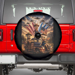 Patriotic Italian Brainrot Farmer Meme Spare Tire Cover Funny USA Freedom Jet Fighter Graphic