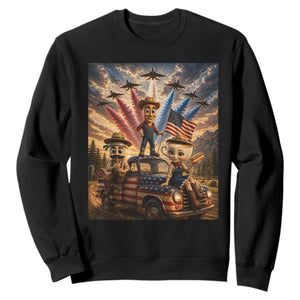 Patriotic Italian Brainrot Farmer Meme Sweatshirt Funny USA Freedom Jet Fighter Graphic