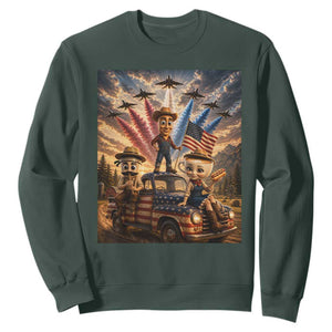 Patriotic Italian Brainrot Farmer Meme Sweatshirt Funny USA Freedom Jet Fighter Graphic