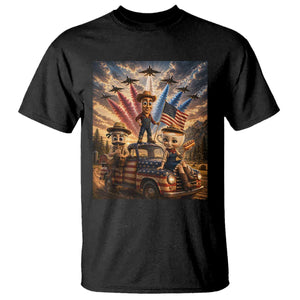Patriotic Italian Brainrot Farmer Meme T Shirt Funny USA Freedom Jet Fighter Graphic