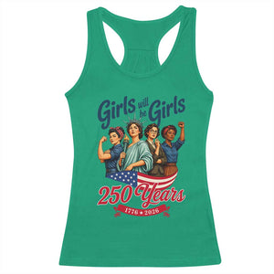 USA 250th Anniversary Feminist Racerback Tank Top Girls Will Be Girls