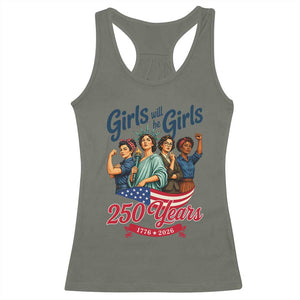 USA 250th Anniversary Feminist Racerback Tank Top Girls Will Be Girls