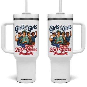 USA 250th Anniversary Feminist Tumbler With Handle Girls Will Be Girls