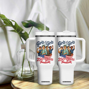 USA 250th Anniversary Feminist Tumbler With Handle Girls Will Be Girls