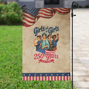 USA 250th Anniversary Feminist Patriotic Garden Flag Girls Will Be Girls