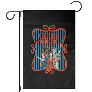 Red White Blue Feminist Pride Garden Flag Girls Will Be Girls