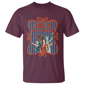 Red White Blue Feminist Pride T Shirt Girls Will Be Girls