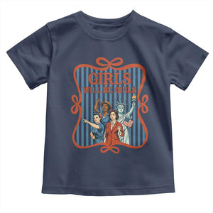 Red White Blue Feminist Pride Toddler T Shirt Girls Will Be Girls