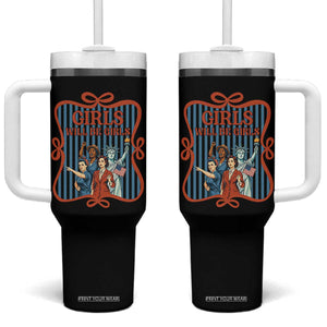 Red White Blue Feminist Pride Tumbler With Handle Girls Will Be Girls