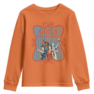 Red White Blue Feminist Pride Youth Sweatshirt Girls Will Be Girls