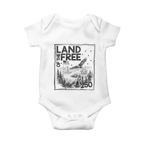 Vintage USA 250 Patriotic Pride Baby Onesie Land Of The Free