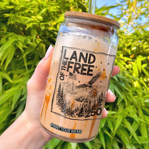 Vintage USA 250 Patriotic Pride Glass Can Land Of The Free
