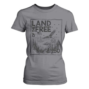 Vintage USA 250 Patriotic Pride T Shirt For Women Land Of The Free TS12 Charcoal Print Your Wear