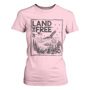 Vintage USA 250 Patriotic Pride T Shirt For Women Land Of The Free TS12 Light Pink Print Your Wear