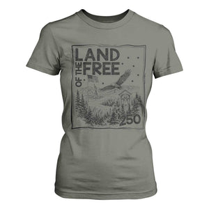 Vintage USA 250 Patriotic Pride T Shirt For Women Land Of The Free TS12 Military Green Print Your Wear