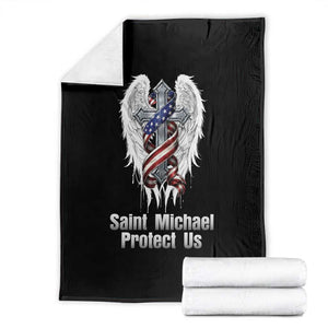 Saint Michael Protect Us American Christian Heritage Throw Blanket Catholic Faith Gift