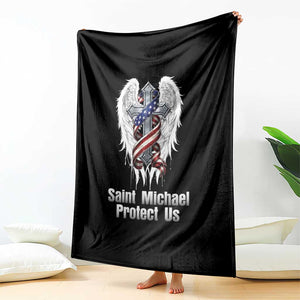Saint Michael Protect Us American Christian Heritage Throw Blanket Catholic Faith Gift