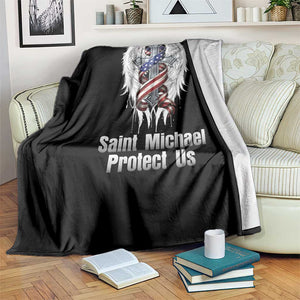 Saint Michael Protect Us American Christian Heritage Throw Blanket Catholic Faith Gift