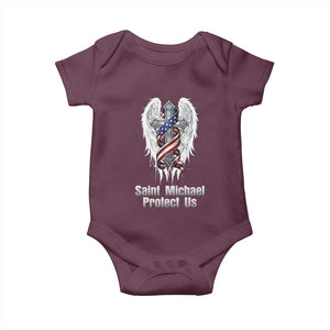 Saint Michael Protect Us American Christian Heritage Baby Onesie Catholic Faith Gift