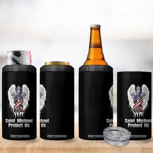 Saint Michael Protect Us American Christian Heritage 4 in 1 Can Cooler Tumbler Catholic Faith Gift