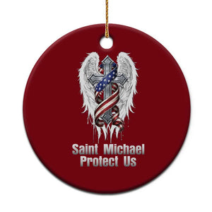 Saint Michael Protect Us American Christian Heritage Ceramic Ornament Catholic Faith Gift