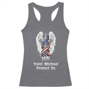 Saint Michael Protect Us American Christian Heritage Racerback Tank Top Catholic Faith Gift