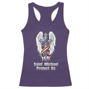 Saint Michael Protect Us American Christian Heritage Racerback Tank Top Catholic Faith Gift