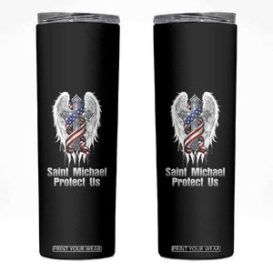 Saint Michael Protect Us American Christian Heritage Skinny Tumbler Catholic Faith Gift