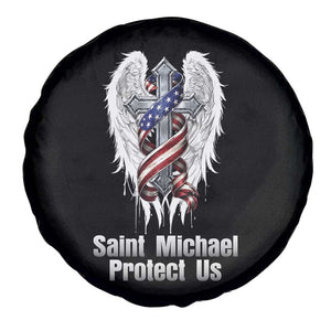 Saint Michael Protect Us American Christian Heritage Spare Tire Cover Catholic Faith Gift