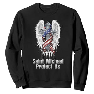 Saint Michael Protect Us American Christian Heritage Sweatshirt Catholic Faith Gift