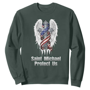 Saint Michael Protect Us American Christian Heritage Sweatshirt Catholic Faith Gift