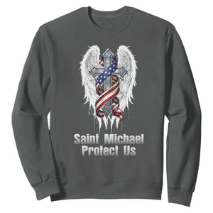 Saint Michael Protect Us American Christian Heritage Sweatshirt Catholic Faith Gift