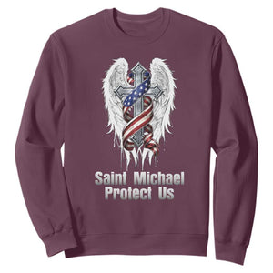 Saint Michael Protect Us American Christian Heritage Sweatshirt Catholic Faith Gift