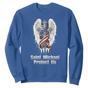 Saint Michael Protect Us American Christian Heritage Sweatshirt Catholic Faith Gift
