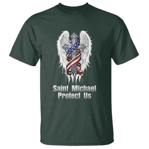 Saint Michael Protect Us American Christian Heritage T Shirt Catholic Faith Gift