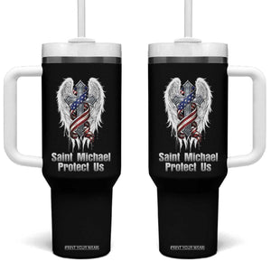 Saint Michael Protect Us American Christian Heritage Tumbler With Handle Catholic Faith Gift