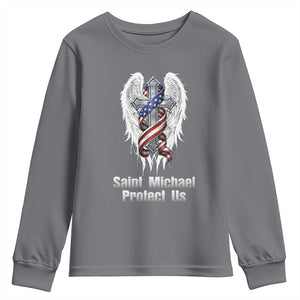 Saint Michael Protect Us American Christian Heritage Youth Sweatshirt Catholic Faith Gift